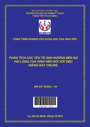 Hcmute phân tích các yếu tố ảnh hưởng đến sự hài lòng của sinh viên đối với việc giảng dạy online