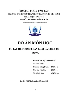 Tiểu luận đồ án môn học đề tài hệ thống phân loại cà chua tự động