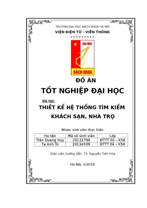 Tiểu luận đồ án tốt nghiệp đại học đề tài thiết kế hệ thống tìm kiếm khách sạn nhà trọ