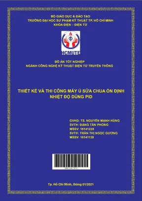 Đồ án hcmute thiết kế và thi công máy ủ sữa chua ổn định nhiệt độ dùng pid