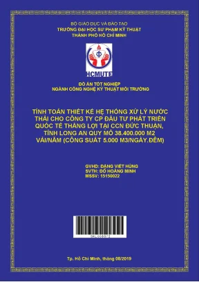 Đồ án hcmute tính toán thiết kế hệ thống xử lý nước thải cho công ty cp đầu tư phát triển quốc tế thắng lợi tại cnn đức thuận tỉnh long an quy mô 38400000 vải năm