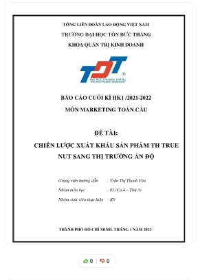 Tiểu luận đề tài chiến lược xuất kh u s ẩ ản ph th true ẩm nut sang th ng ị trườ ấn độ