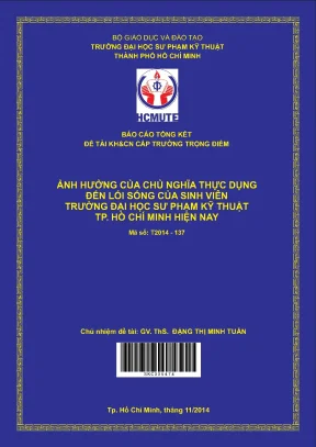 Hcmute ảnh hưởng của chủ nghĩa thực dụng đến lối sống của sinh viên trường đại học sư phạm kỹ thuật tp hồ chí minh hiện nay