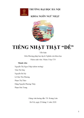 Tiểu luận môn phương pháp học tập nghiên cứu khoa học tiếng nhật thật dễ