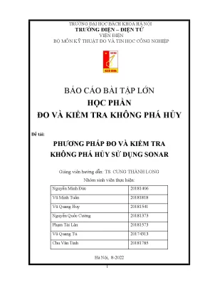 Đề tài phương pháp đo và kiểm tra không phá hủy sử dụng sonar