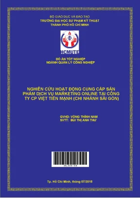 Đồ án hcmute nghiên cứu hoạt động cung cấp sản phẩm dịch vụ marketing online tại công ty cp việt tiến mạnh chi nhánh sài gòn