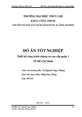 Tiểu luận đồ án tốt nghiệp thiết kế công trình chung cư cao cấp quận 1 tp hồ chí minh