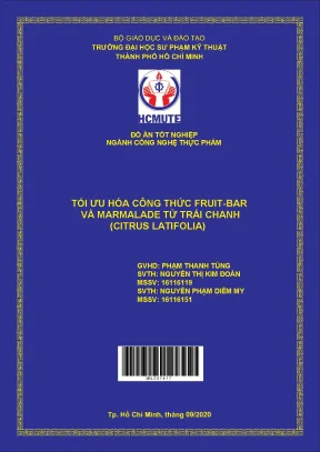 Đồ án hcmute tối ưu hóa công thức fruit bar và marmalade từ trái chanh citrus latifolia