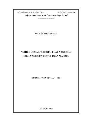 Nghiên cứu một số giải pháp nâng cao hiệu năng của thuật toán mã hóa
