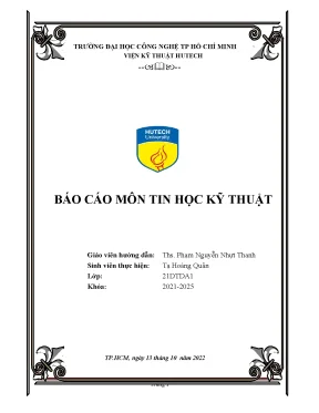 Báo cáo môn tin học kỹ thuật tìm hiểu về phần mềm matlab bài 1 cơ sở về matlab