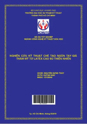 Đồ án hcmute nghiên cứu kỹ thuật chế tạo ngón tay giả thẩm mỹ từ latex cao su thiên nhiên