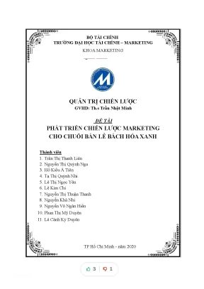 Tiểu luận phát triển chiến lược marketing cho chuỗi bán lẻ bách hóa xanh