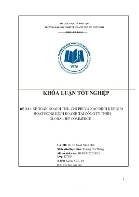 Tiểu luận kế toán doanh thu chi phí và xác định kết quả hoạt động kinh doanh tại công ty tnhh global jet commerce