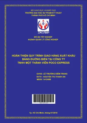 Đồ án hcmute hoàn thiện quy trình giao hàng xuất khẩu bằng đường biển tại công ty tnhh một thành viên poco express