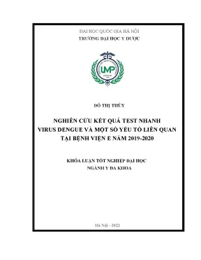 Nghiên cứu kết quả test nhanh virus dengue và một số yếu tố liên quan tại bệnh viện e năm 2019 2020