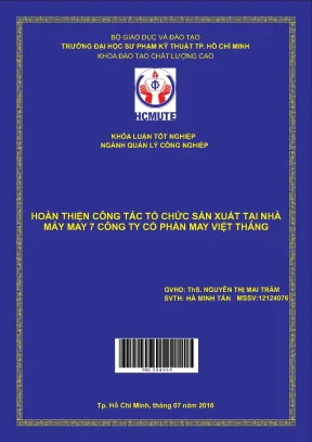 Đồ án hcmute hoàn thiện công tác tổ chức sản xuất tại nhà máy may 7 công ty cổ phần may việt thắng
