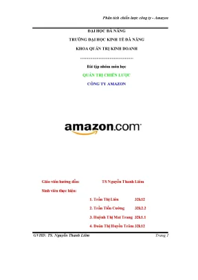 Tiểu luận bài tập nhóm môn học quản trị chiến lược công ty amazon
