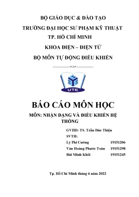 Tiểu luận nhận dạng thông số mô hình sử dụng phương pháp bình phương cực tiểu