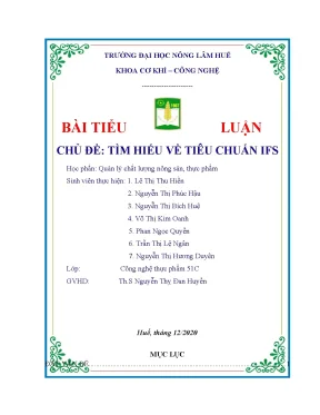 Tiểu luận tiểu luận chủ đề tìm hiểu về tiêu chuẩn ifs