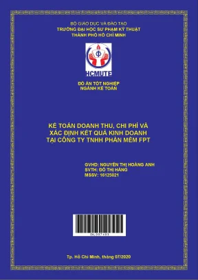 Đồ án hcmute kế toán doanh thu chi phí và xác định kết quả kinh doanh tại công ty tnhh phần mềm fpt