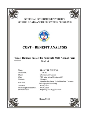 Tiểu luận business project for sunworld wild animal farm gia lai