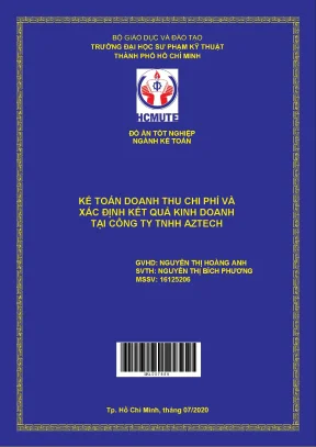 Đồ án hcmute kế toán doanh thu chi phí và xác định kết quả kinh doanh tại công ty tnhh aztech