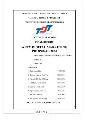 Digital marketing final report wetv digital marketing proposal 2022