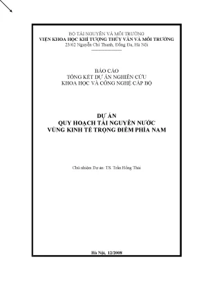 Tiểu luận dự án quy hoạch tài nguyên nước vùng kinh tế trọng điểm phía nam