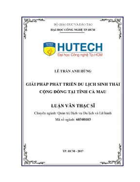 Giải pháp phát triển du lịch sinh thái cộng đồng tại tỉnh cà mau