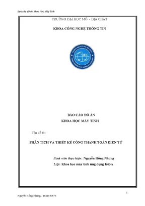 Báo cáo đồ án khoa học máy tính tên đề tài phân tích và thiết kế cổng thanh toán điện tử
