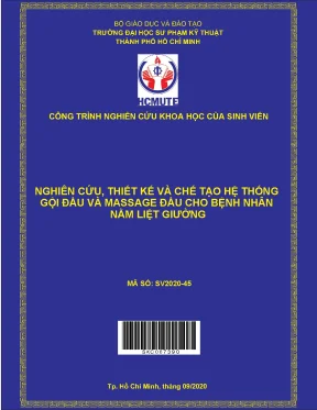 Hcmute nghiên cứu thiết kế và chế tạo hệ thống gội đầu và massage đầu cho bệnh nhân nằm liệt giường