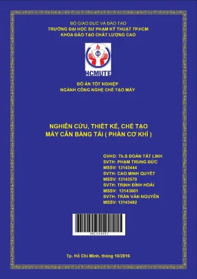 Đồ án hcmute nghiên cứu thiết kế chế tạo máy cân băng tải