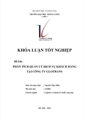 Đề tài phân tích quản lý dịch vụ khách hàng tại công ty glotrans