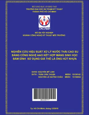 Đồ án hcmute nghiên cứu hiệu suất xử lý nước thải cao su bằng công nghệ aao kết hợp màng sinh học bám dính sử dụng giá thể là ống hút nhựa