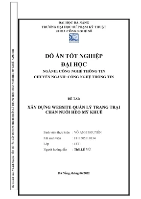 Xây dựng website quản lý trang trại chăn nuôi heo mỹ khuê
