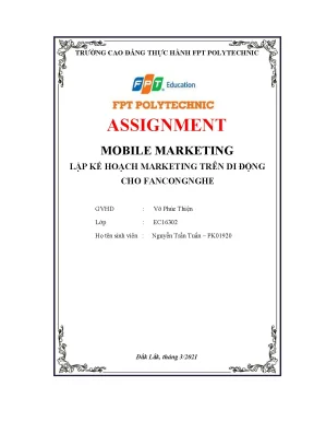 Tiểu luận mobile marketing lập kế hoạch marketing trên di động cho fancongnghe
