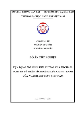 Tiểu luận vận dụng mô hình kim cương của michael porter để phân tích năng lực cạnh tranh của ngành dệt may việt nam