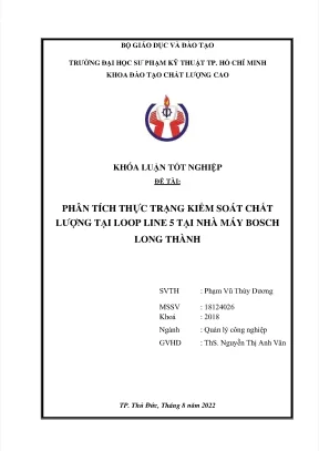 Phân tích thự c trạng kiểm soát chất lượ ng tại loop line 5 tại nhà máy bosch long thành