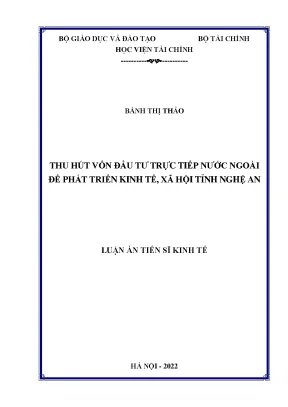 Thu hút vốn đầu tư trực tiếp nước ngoài để phát triển kinh tế xã hội tỉnh nghệ an