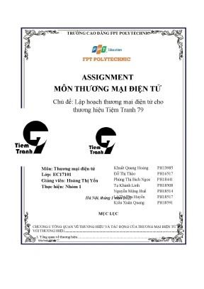 Tiểu luận assignment môn thương mại điện tử chủ đề lập hoạch thương mại điện tử cho thương hiệu tiệm tranh 79