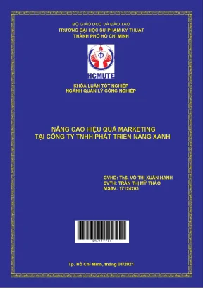 Đồ án hcmute nâng cao hiệu quả marketing tại công ty tnhh phát triển nắng xanh
