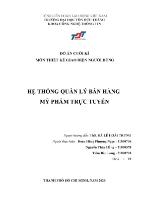 Tiểu luận hệ thống quản lý bán hàng mỹ phẩm trực tuyến
