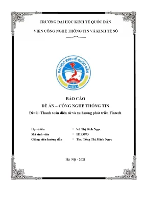 Tiểu luận thanh toán điện tử và xu hướng phát triển fintech