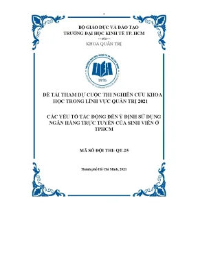 Tiểu luận các yếu tố ảnh hưởng đến ý định sử dụng ngân hàng trực tuyến của sinh viên tại tp hcm