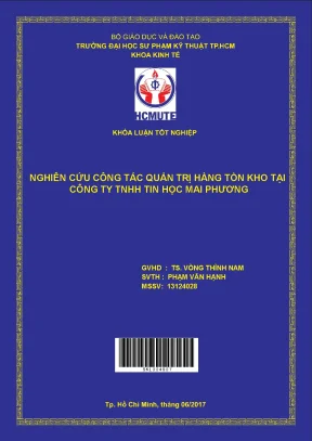 Đồ án hcmute nghiên cứu công tác quản trị hàng tồn kho tại công ty tnhh tin học mai phương