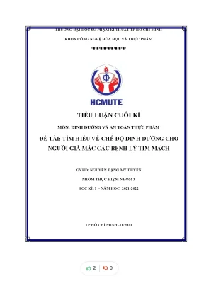 Tìm hi u v ch ể ề ế độ dinh dưỡng cho người già m c các b nh lý tim m ắ ệ ạch