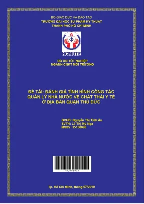 Đồ án hcmute đánh giá tình hình công tác quản lý nhà nước về chất thải y tế ở địa bàn quận thủ đức