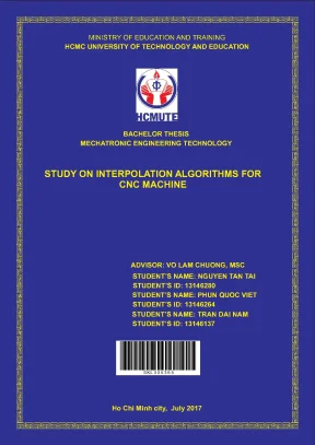 Đồ án hcmute study on interpolation algorithms for cnc machine