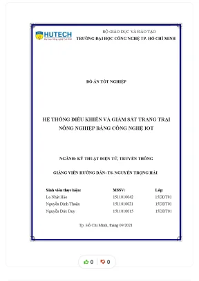 Tiểu luận đồ án tốt nghiệp hệ thống điều khiển và giám sát trang trại nông nghiệp bằng công nghệ iot