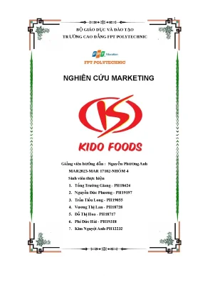 Tiểu luận nghiên cứu marketing công ty c ph n th c ph m đông l nh kido